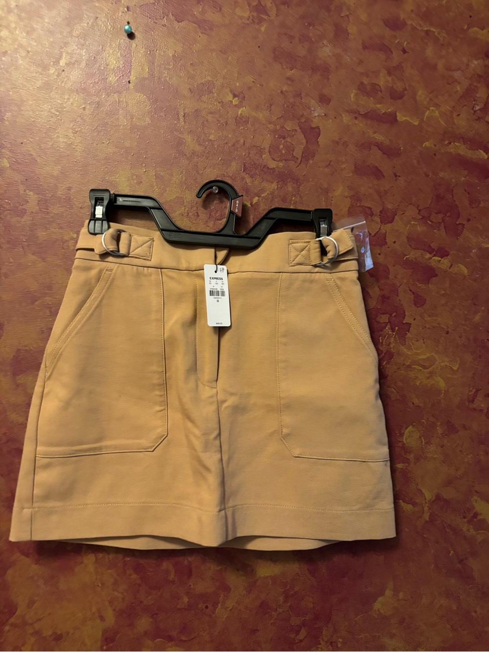 Express Tan High-Waist Pocket Shorts